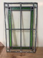 Antiek Glas in Lood Raampje - 28,5 x 45.5 cm - Mooie Kleuren, Ophalen of Verzenden