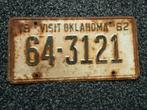 Kentekenplaat licenseplate Visit Oklahoma 1962 USA, Verzenden, Gebruikt, Auto's