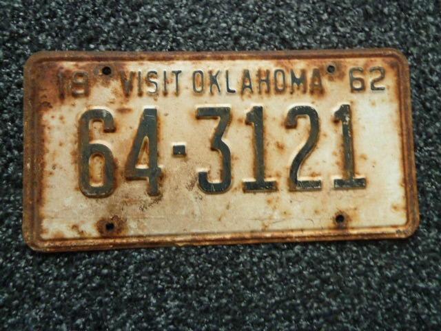 Kentekenplaat licenseplate Visit Oklahoma 1962 USA, Verzamelen, Automerken, Motoren en Formule 1, Gebruikt, Auto's, Verzenden
