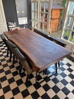 Massief houten eettafel, Huis en Inrichting, Tafels | Eettafels, Ophalen, Gebruikt, 100 tot 150 cm, 200 cm of meer