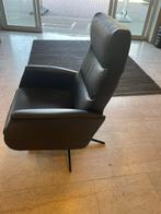Luxe relaxfauteuil manueel leer zwart draaifauteuil, Huis en Inrichting, Fauteuils, Ophalen, Zwart leer relaxfauteuil, Nieuw, 75 tot 100 cm