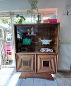 Vintage Vitrinekast/Dressoir - Jaren 60/70, Huis en Inrichting, Kasten | Vitrinekasten, Ophalen, 100 tot 150 cm, Eikenhout, 150 tot 200 cm