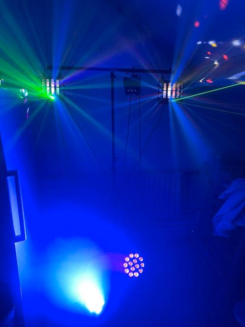 TE HUUR: Disco/Laser/Strobe/Rookmachine/UV lampenverlichting, Muziek en Instrumenten, Licht en Laser, Zo goed als nieuw, Laser