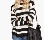 H&M zwart wit gestreept fijngebreide wollen trui pullover XS, H&M, Zwart, Nieuw, Ophalen of Verzenden