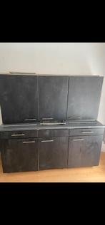 Bruynzeel keuken 170 cm Metaalzwart melaminie, Ophalen, Zo goed als nieuw, Minder dan 150 cm, Metaal