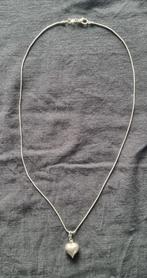 Zilveren ketting met hart hanger, Ophalen of Verzenden, Zo goed als nieuw, Zilver, Zilver