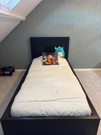Zwart eenpersoonsbed, Ophalen, 90 cm, Eenpersoons, Zwart