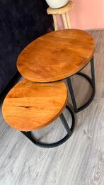 Salontafel set Industrieel, Huis en Inrichting, Tafels | Salontafels, Ophalen, 50 tot 100 cm, Rond, Zo goed als nieuw