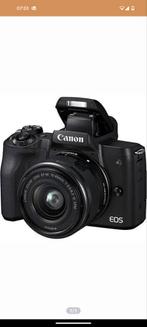 Canon EOS M50 Mark II zwart + EF-M 15-45mm f/ 3.5-6.3 IS STM, Audio, Tv en Foto, Fotocamera's Digitaal, Canon, Zo goed als nieuw
