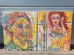 Frits Meijering - Twee Schilderijen - 50x60cm, Ophalen of Verzenden
