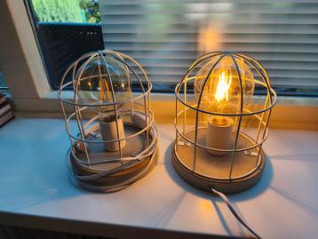 Industriële witte draadlamp 2 stuks inclusief lichtbron beschikbaar voor biedingen