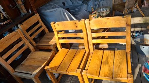doorleeft grenen eetkamerstoelen, Huis en Inrichting, Stoelen, Gebruikt, Ophalen