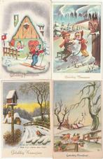 4 X KAART KERST JAREN 50 MOOIE KAARTEN KE139, Verzamelen, Ansichtkaarten | Dieren, 1940 tot 1960, Gelopen, Ophalen of Verzenden