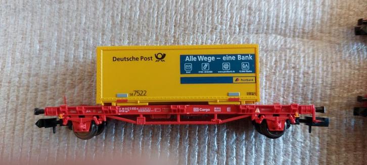 NLK 1024 FLEISCHMANN DEUTSCHE POST CONTAINERS 1/160, Hobby en Vrije tijd, Modeltreinen | N-Spoor, Zo goed als nieuw, Wagon, Gelijkstroom