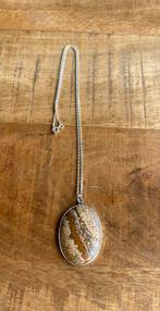 Zilveren ketting mee edsteen hanger, Sieraden, Tassen en Uiterlijk, Kettingen, Ophalen of Verzenden, Zo goed als nieuw, Zilver