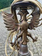 koperen bolkroon kroonluchter met 8 armen en adelaar, Ophalen, Gebruikt, Metaal