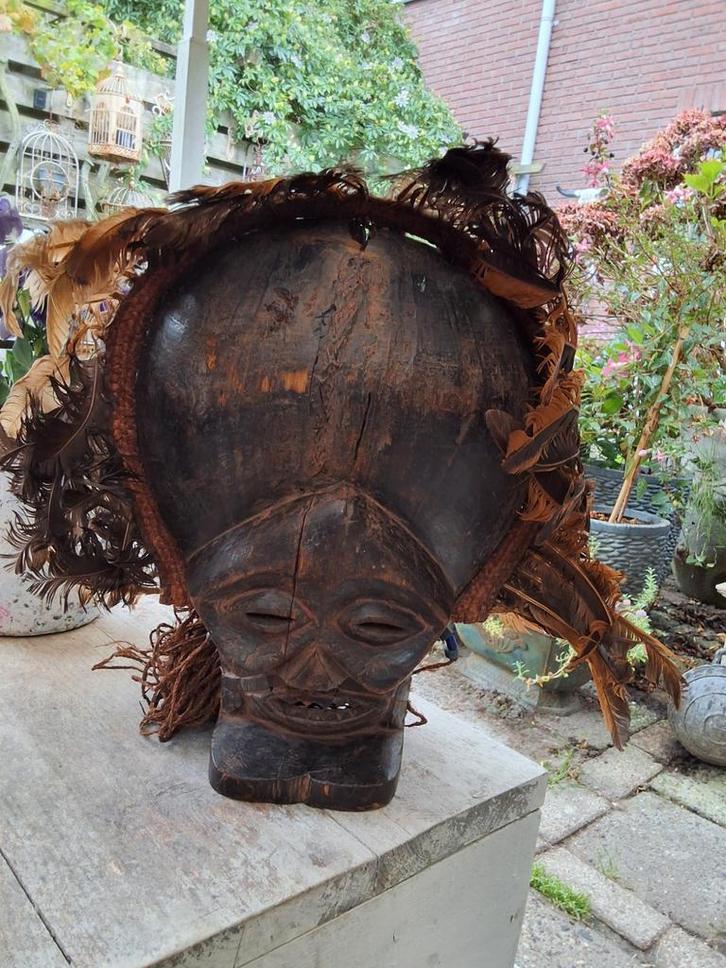 Afrikaans oud Hout Masker afrika chokwe chihongo tribal art, Antiek en Kunst, Kunst | Niet-Westerse kunst, Ophalen of Verzenden