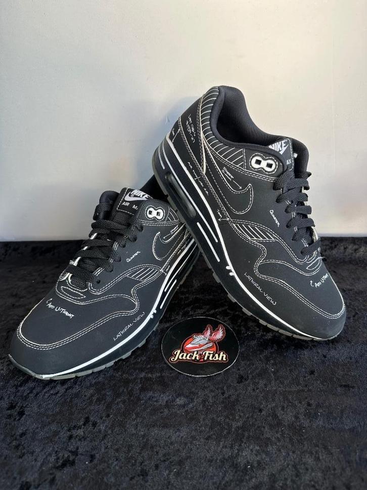 Nike air Max 1 Sketch black - size 40, Kleding | Heren, Schoenen, Gedragen, Sneakers of Gympen, Zwart, Ophalen of Verzenden