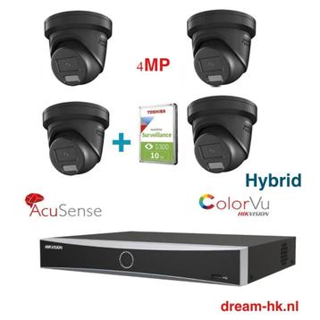 4MP Hikvision Hybrid ColorVu 3.0 IP PoE set (met 10TB HDD) beschikbaar voor biedingen