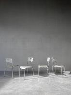 Vintage design Italiaanse Dario Delpin stoelen, set van 4, Huis en Inrichting, Ophalen, Gebruikt, Wit