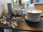 Servies glas en bestek voor kantine studenten, Ophalen, Gebruikt, Glas, Bord(en)