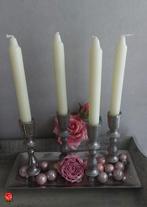 Kaarsen plateau gegoten aluminium, Huis en Inrichting, Ophalen of Verzenden, Zo goed als nieuw, Metaal, Kandelaar