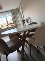 Mooie eettafel hout/metaal, Huis en Inrichting, 100 tot 150 cm, Rond, Ophalen of Verzenden, Zo goed als nieuw