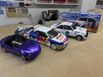 Per stuk te koop: 3x Tamiya 1:10 Ford Escort Peugeot Mazda, Elektro, Nieuw, Ophalen of Verzenden, Schaal 1:10