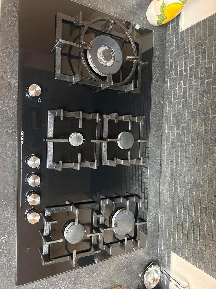 Siemens 5-pits gaskookplaat, Witgoed en Apparatuur, Fornuizen, Gebruikt, Inbouw, Gas, 5 kookzones of meer, Minder dan 85 cm, 60 cm of meer