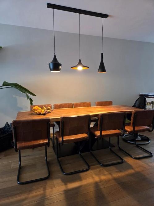 Leren cognac stoelen van het merk jess Nelson., Huis en Inrichting, Tafels | Eettafels, Zo goed als nieuw, 50 tot 100 cm, Vijf personen of meer