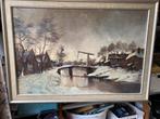 Winterlandschap lijstmaat 104x74cm, Antiek en Kunst, Kunst | Schilderijen | Klassiek, Ophalen