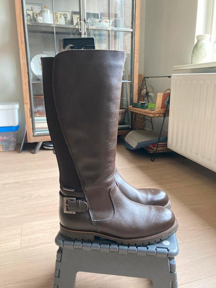Laarzen, leer, bruin, maat 40, Kleding | Dames, Schoenen, Zo goed als nieuw, Hoge laarzen, Bruin, Ophalen of Verzenden