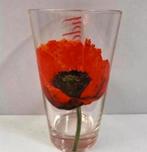 Twee VTG Glazen Cerve met Klaproos/Papaver, Verzamelen, Ophalen of Verzenden, Zo goed als nieuw, Frisdrankglas