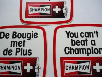 sticker oud CHAMPION origineel 3 x retro autosport dealer  beschikbaar voor biedingen