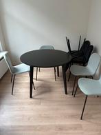 Lisabo tafel + eetkamerstoelen, Rond, Zo goed als nieuw, Vijf personen of meer, 50 tot 100 cm