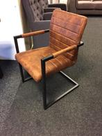 EETKAMERSTOEL ARM INDUSTRIËLE COGNAC ACTIE €75,=, Huis en Inrichting, Stoelen, Overige kleuren, Verzenden, Nieuw, Metaal