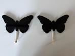 2 Zwarte Vlinder Kapstokjes!, Kunststof, Gebruikt, Wandhaken, Ophalen of Verzenden