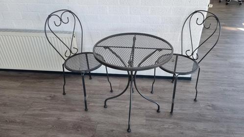 Tuin stoel met tafel staal, Tuin en Terras, Tuinsets en Loungesets, Zo goed als nieuw, Overige materialen, 2 zitplaatsen, Ophalen