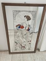 Grote Mucha Spiegel - Four Seasons Summer, Antiek en Kunst, Ophalen of Verzenden, Rechthoekig, 50 tot 100 cm, 100 tot 150 cm