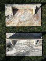 Marmeren achterwand wastafel + planchet (2x), Steen, Overige typen, Gebruikt, Ophalen