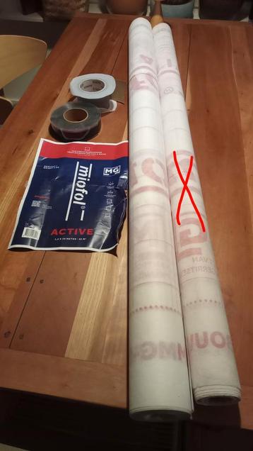 Miofol Active klimaatfolie ( 33,75 m2) en nog tape beschikbaar voor biedingen