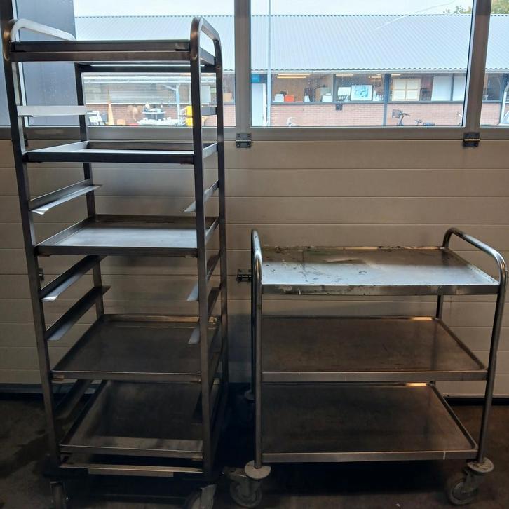 RVS Serveerwagen, de grote beschikbaar kleine verkocht., Huis en Inrichting, Keuken | Servies, Gebruikt, Overige typen, Ophalen
