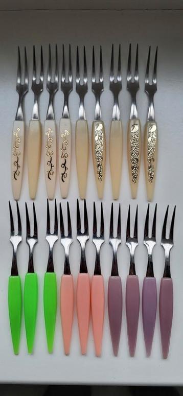 Retro Cocktailvorkjes/Tapasvorkjes - 19 stuks beschikbaar voor biedingen