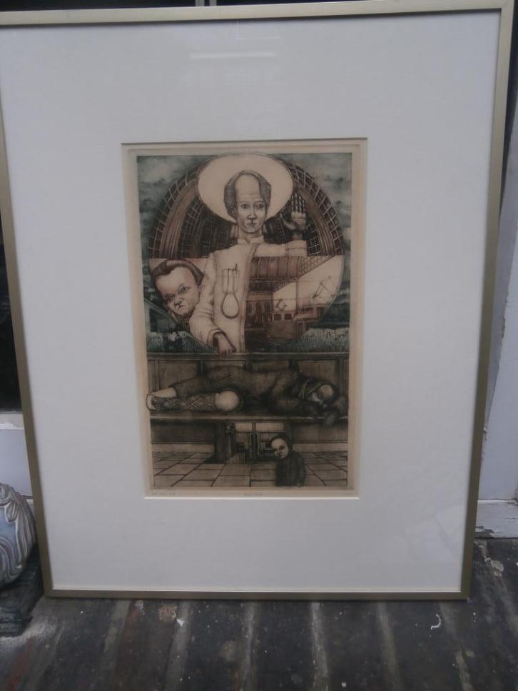 POL JONG, (P.Scheen), Mooie licht gekl ets, LEIPE LENIE, Antiek en Kunst, Kunst | Etsen en Gravures, Ophalen of Verzenden