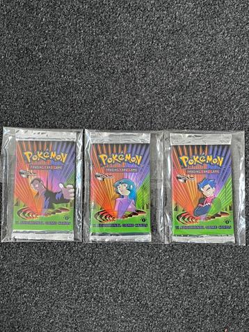 Pokémon 3x 1st edition “Heavy” Gym Challenge booster packs beschikbaar voor biedingen
