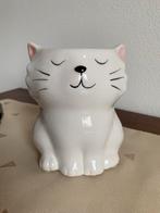 Hema pennenhouder Kat Poes bloempot, Tuin en Terras, Rond, Ophalen of Verzenden, Zo goed als nieuw, Aardewerk