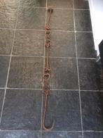 Antieke gedraaide ijzeren schoorsteenketting met haak 1,5 m, Ophalen of Verzenden