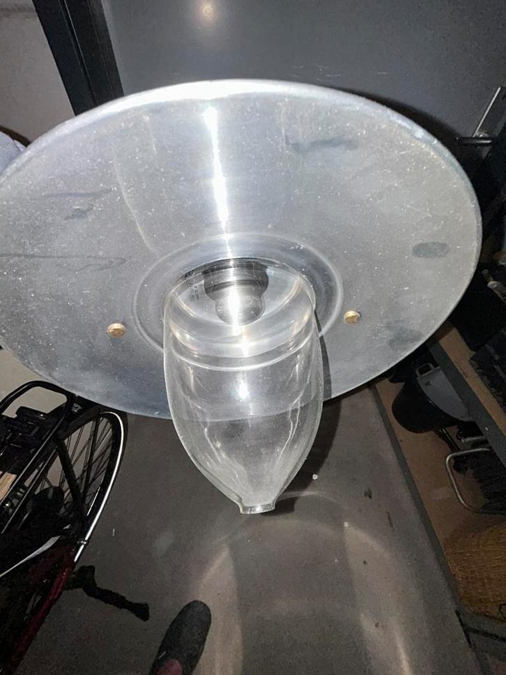 Scheepslamp aluminium, Huis en Inrichting, Lampen | Hanglampen, Zo goed als nieuw, Minder dan 50 cm, Glas, Ophalen of Verzenden