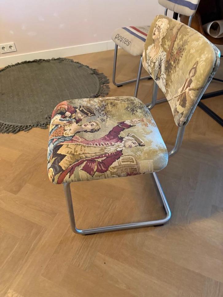 Retro Gispen stoelen, Huis en Inrichting, Stoelen, Gebruikt, Twee, Metaal, Overige kleuren, Ophalen