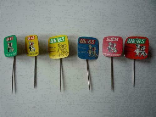 6x Uk 65 Metalen Gekleurde Speldjes Speldje, Verzamelen, Speldjes, Pins en Buttons, Zo goed als nieuw, Speldje of Pin, Overige onderwerpen